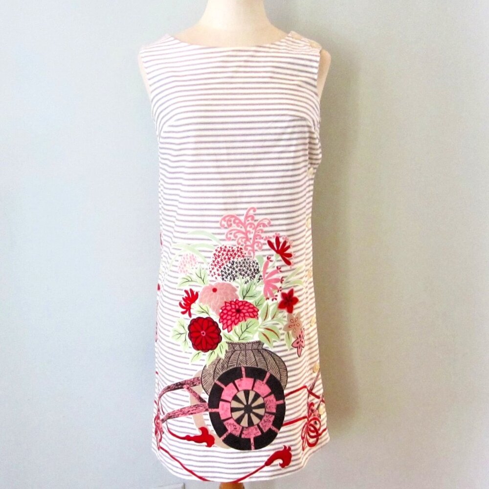 Novelty Print 100% Cotton Sleeveless Sun Dress or Bathing suit cover up.